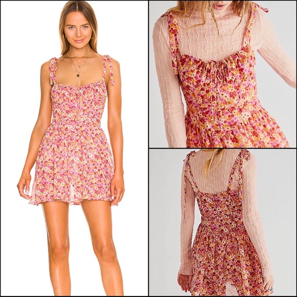 Final price! NWT For Love and Lemons Felicia Floral Print Dress -S - Picture 6 of 8